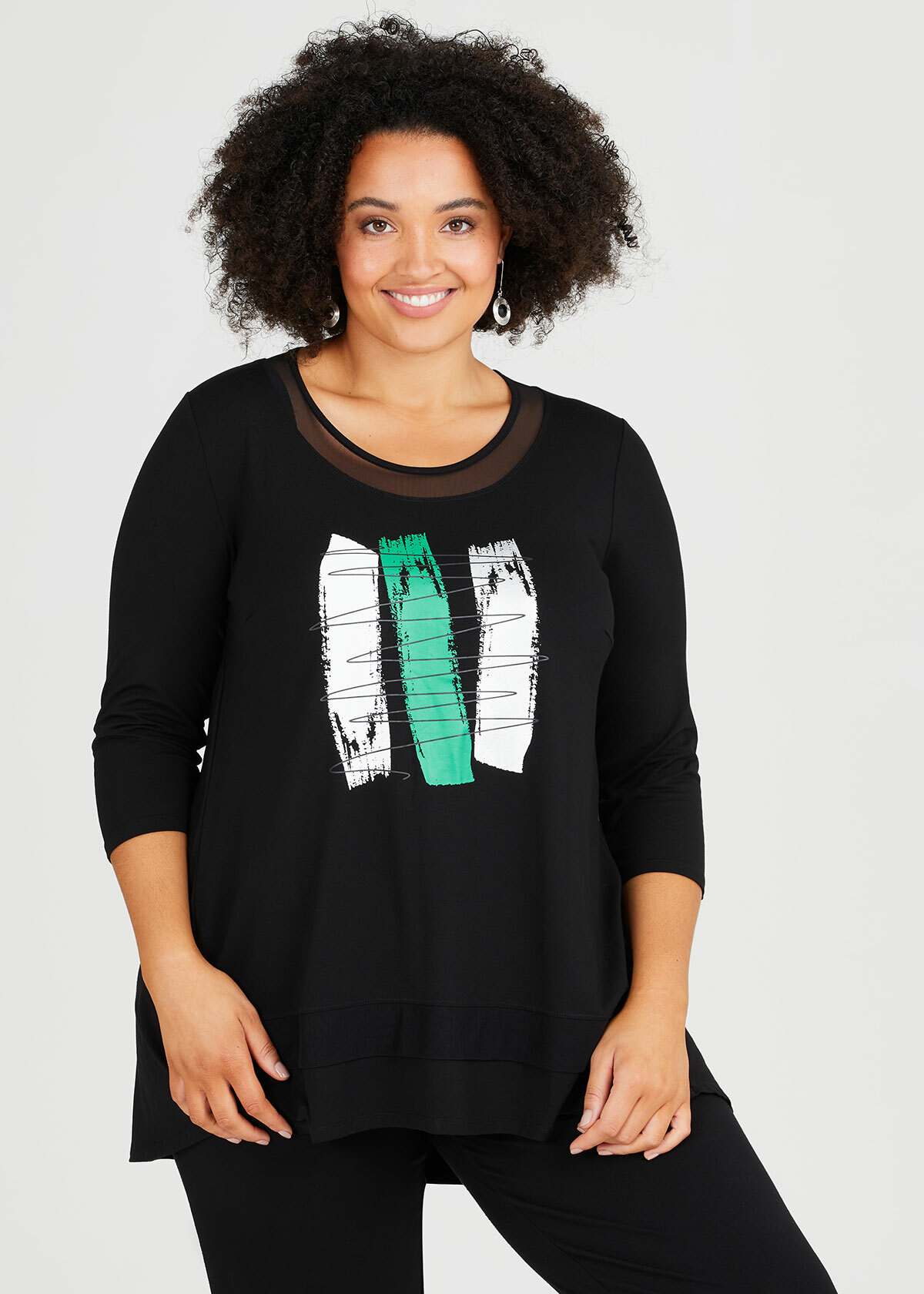 Hideaway Natural 3/4 Sleeve Top