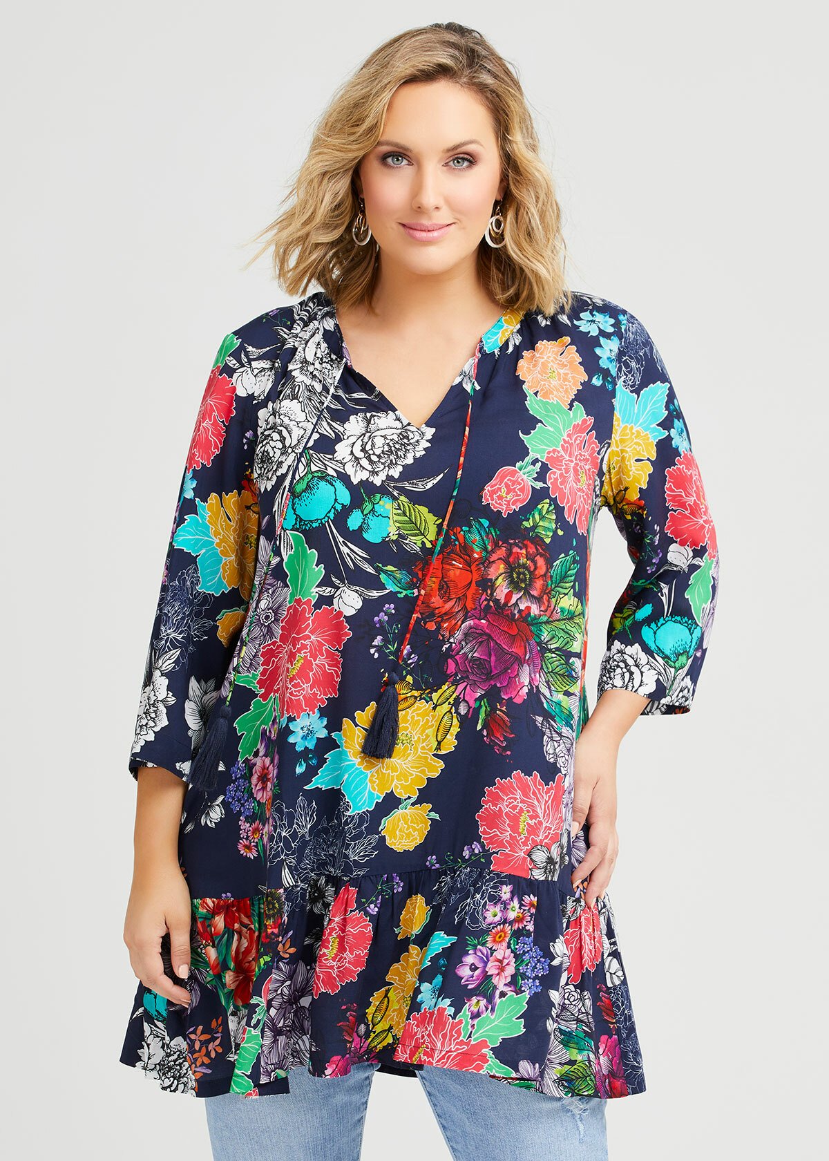 Natural Florama Tunic
