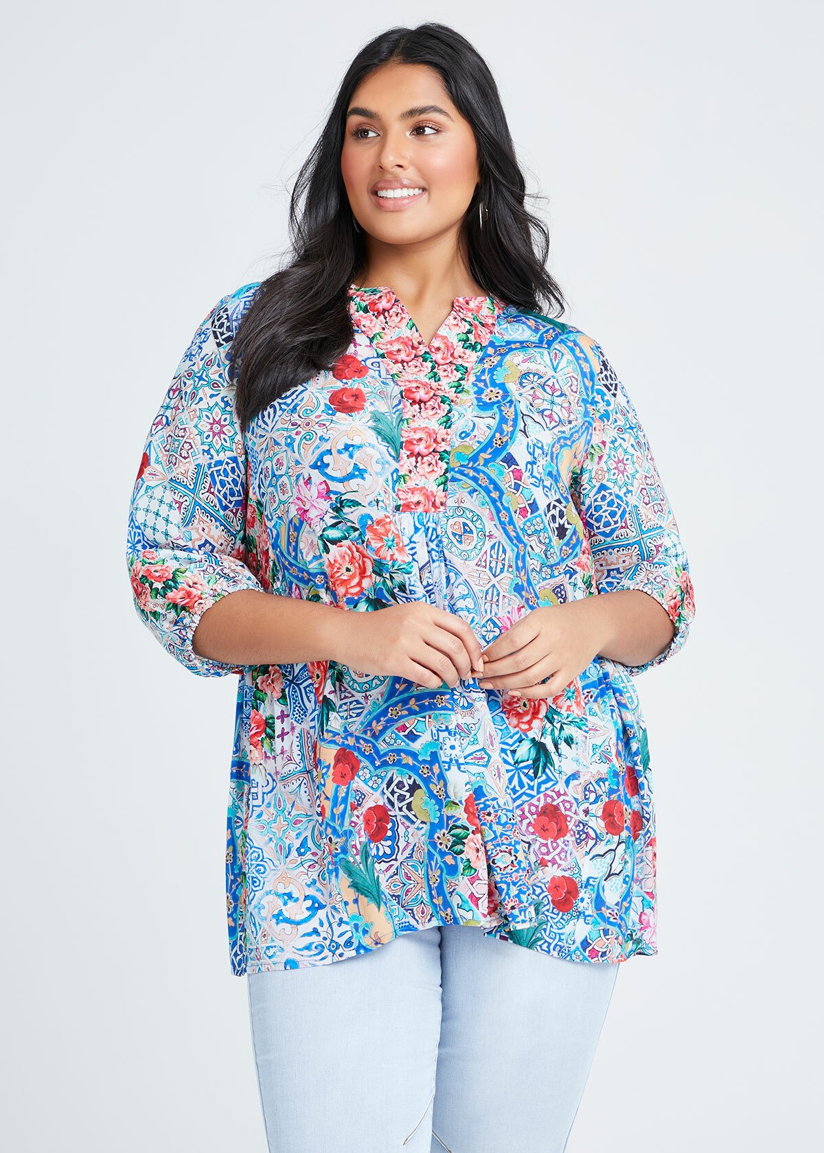 Natural Moroccan Print Tunic