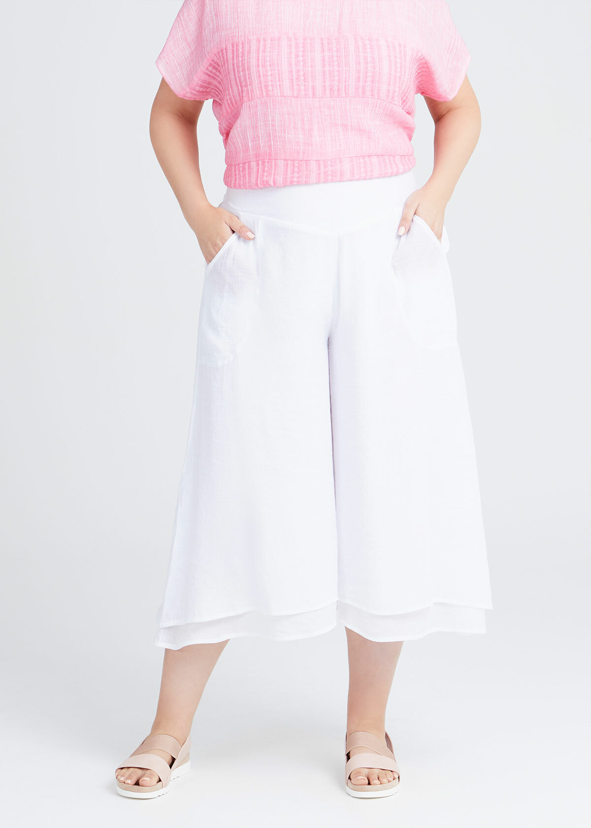 Natural Layered Crop Pant