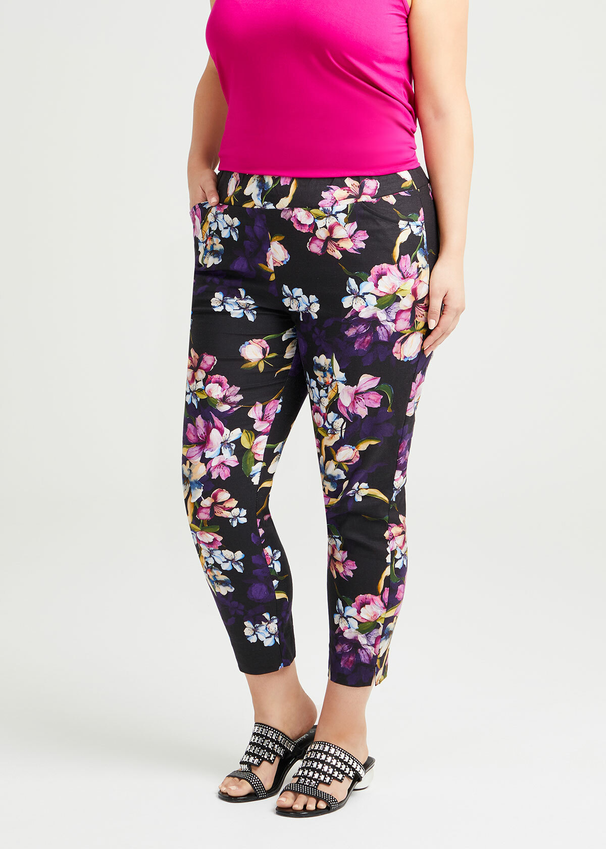 Majestic Flora Linen Pant