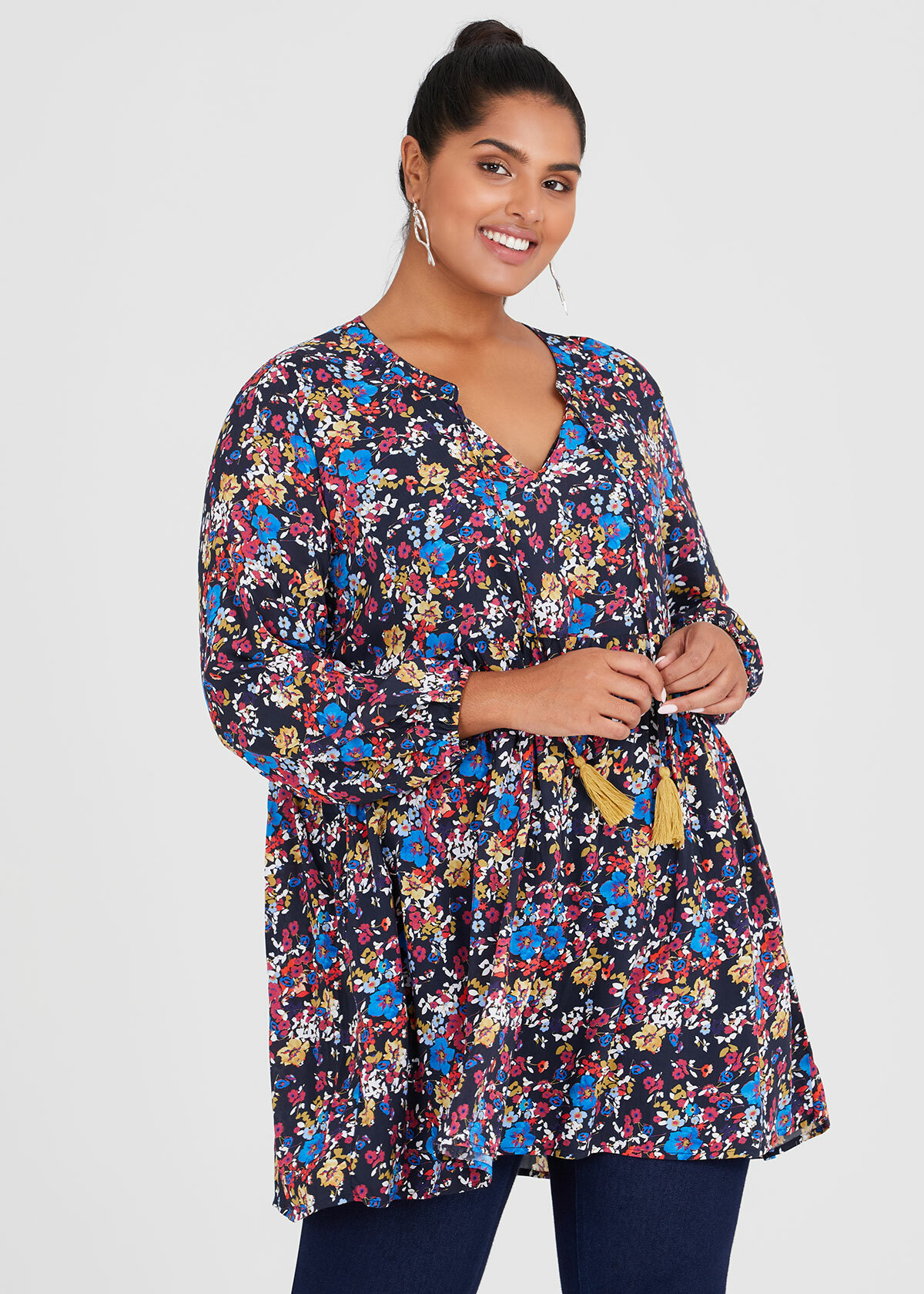 Natural Floral Tunic