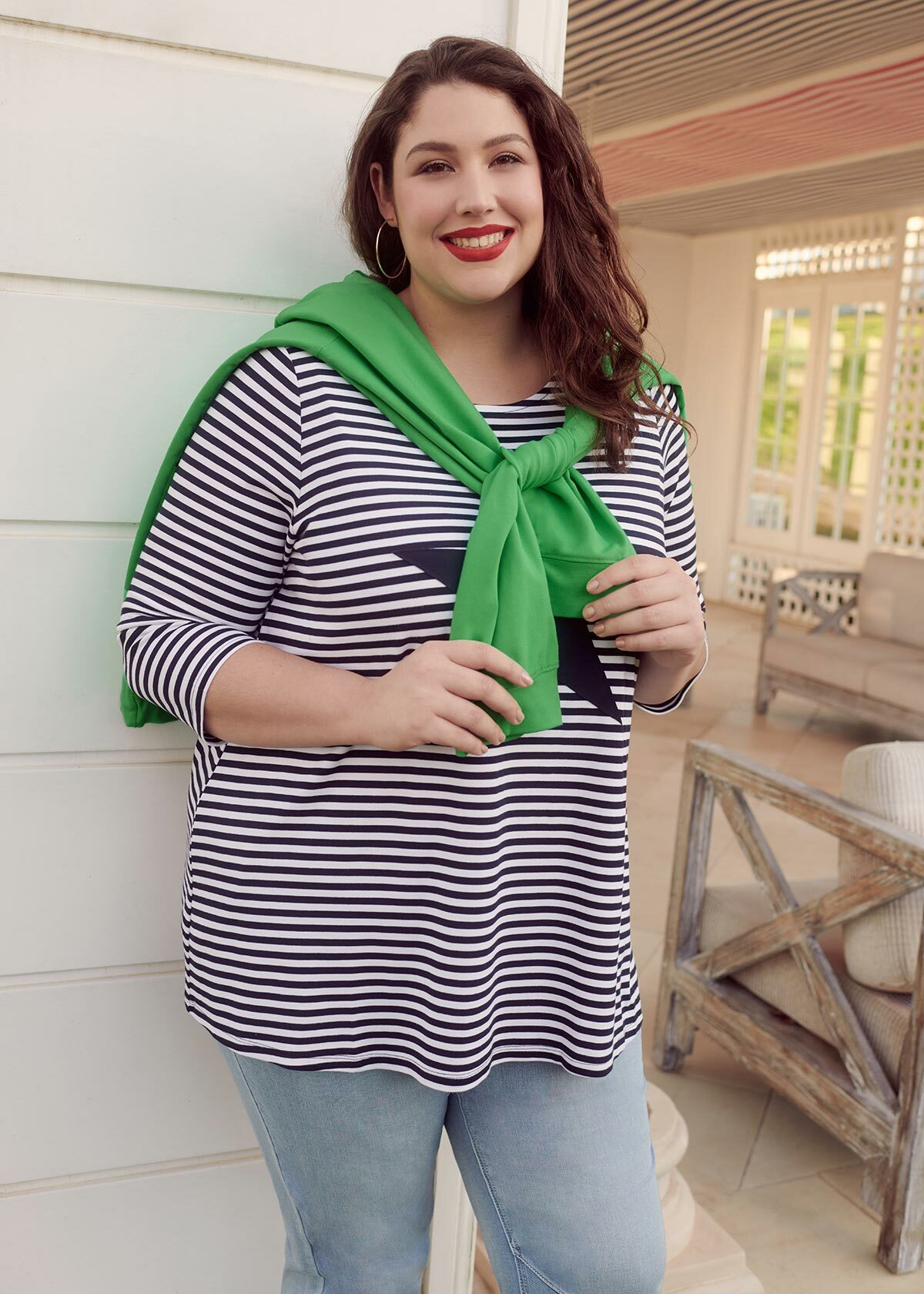 Stripe Casual Weekend Outfit